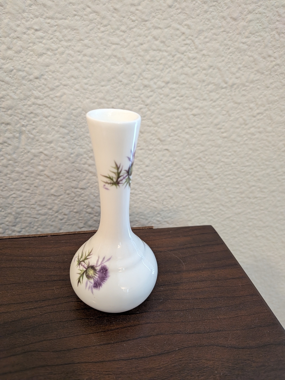 Luckenbooth Bone China Mini Bud Vase Scottish Thistle England 4" Tall